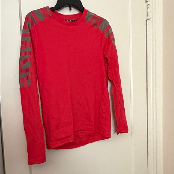 Armani Exchange Tops - Armani Exchange Red and Gray Long Sleeve Tee size S